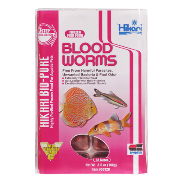 Blood Worms  A Frozen Food From Hikari For Saltwater