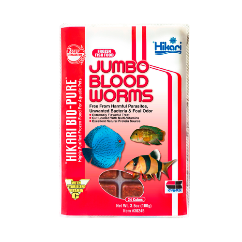 Hikari JUMBO Bloodworms Cubes - 3.5 oz.