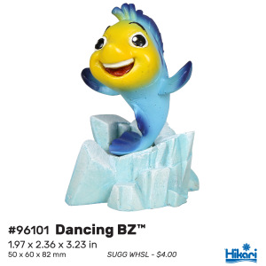 Weird Waters Dancing BZ 3" resin décor from Hikari – the perfect quirky touch for your aquatic paradise!
