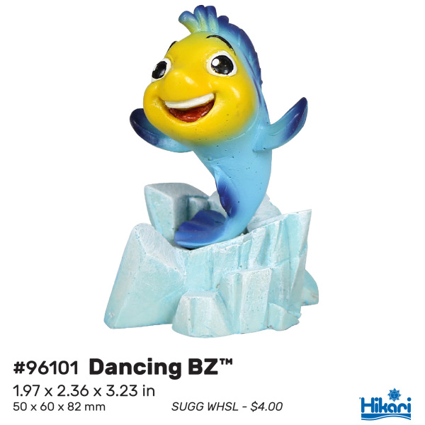 Weird Waters Dancing BZ 3" resin décor from Hikari – the perfect quirky touch for your aquatic paradise!