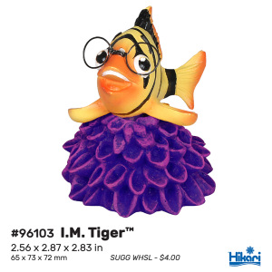 Weird Waters Tiger 2.7" resin decor by Hikari – a unique touch for your aquatic aquascaping adventure!