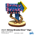 Weird Waters Brook Diner Sign 3" – a quirky resin decor piece perfect for freshwater and saltwater aquariums!