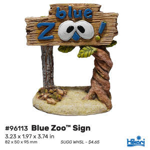 Weird Waters Blue Zoo Sign 3" by Hikari – Dive into decor with this quirky resin piece for your aquascaping dreams!