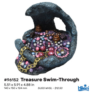 Treasure Trove Swim Through 4.9" by Hikari: playful resin decor for freshwater tanks