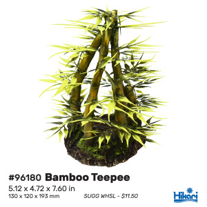 Bamboo Teepee 7.6" by Hikari - Stylish resin decor for fresh & salty aquariums