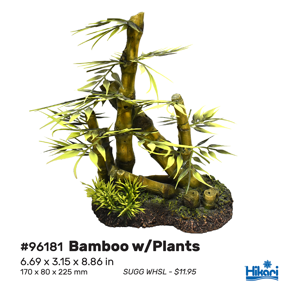 Hikari - AS Resin - Bamboo with Plants - 8.86" (min. 2)