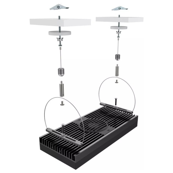 Illuminate your aquarium with the AquaIllumination Aperture EXT Hanging Kit - Black