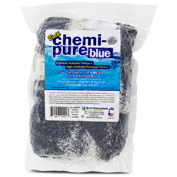 Chemi Pure Blue 5 oz filter media: the best choice for your fresh & salty aquariums! Keep your tank thriving and clear!