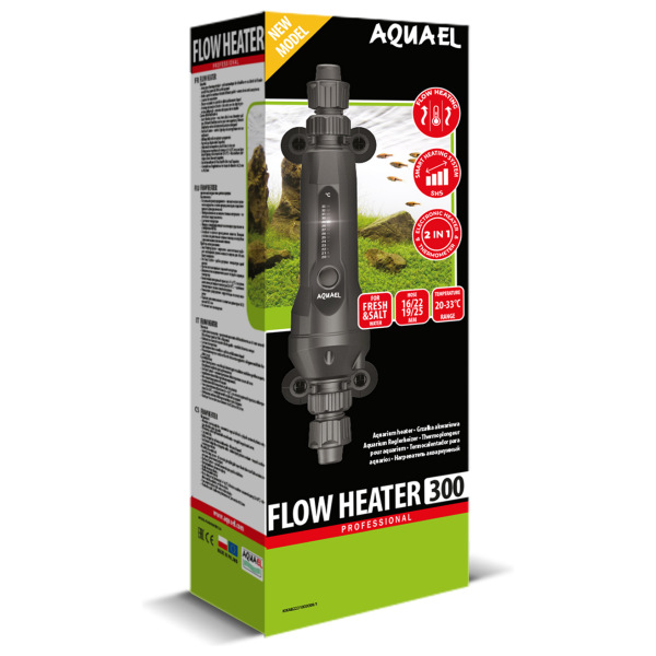 Aquael Flow Heater 300W - Perfect Temp for Fresh & Salty Tanks