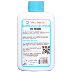 Dr. Tim's Aquatics Saltwater Re-Fresh 4 oz - Fresh & Salty additive for sparkling aquarium water treatment! Treats up to 240 gallons.
