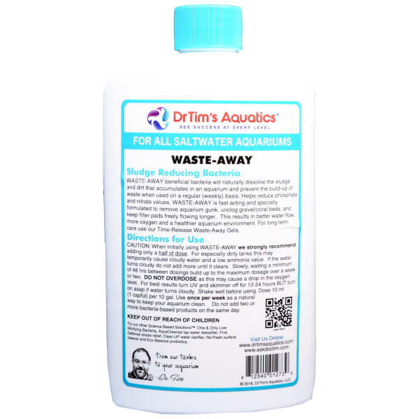 Dr. Tim's Saltwater Waste-Away 16 oz: Keep your marine tank sparkling clean and healthy with this effective waste treatment!