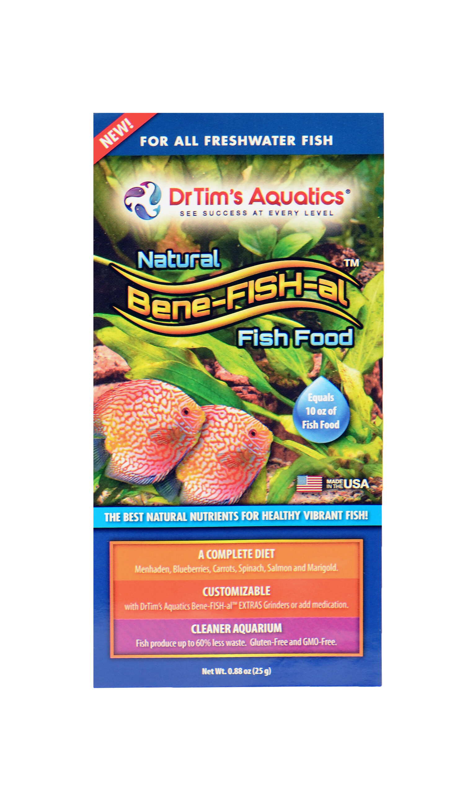 Nutritious 0.88 oz Freshwater Fish Food by Dr. Tim's Aquatics – a tasty treat for your aquatic pals! Perfect for healthy tanks!