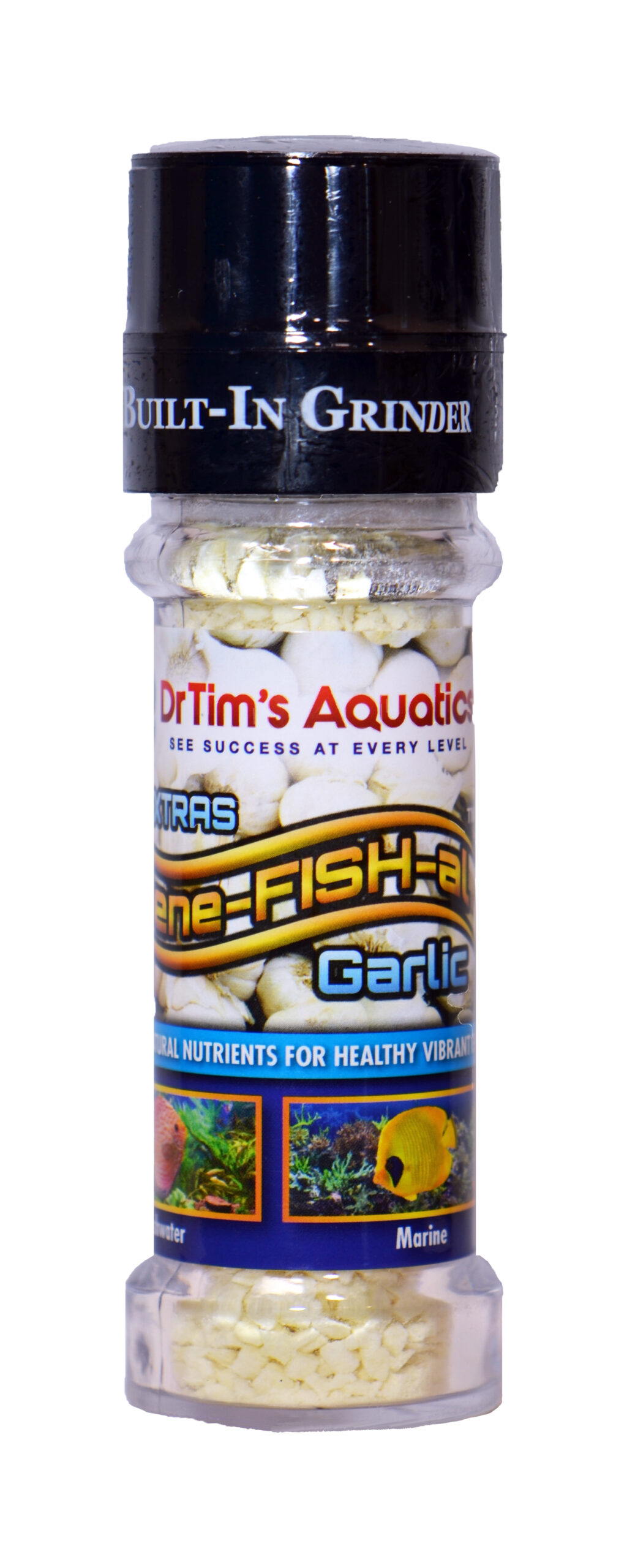 Garlic Grinder Fish Food 0.77 oz by Dr. Tim's Aquatics – a gourmet treat for your fresh & salty aquarium pals!