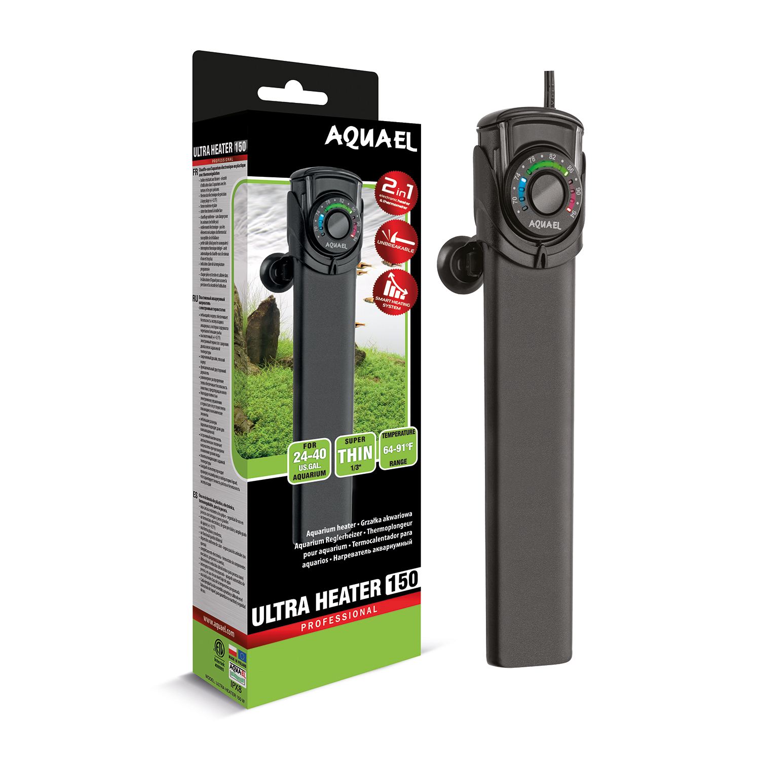 Aquael - Ultra Heater 150w (24 - 40 gallons)