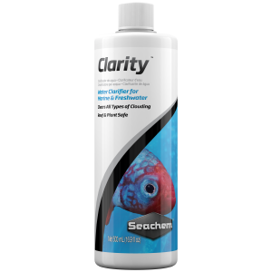 Clarity by Seachem 500ml—Your go-to for crystal-clear aquarium maintenance! Perfect for fresh and salty tanks alike.