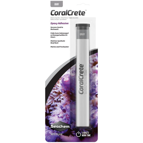 Seachem Coral Crete Gray 114g: Essential fragging glue for freshwater and saltwater aquarists—stick with quality for vibrant life!