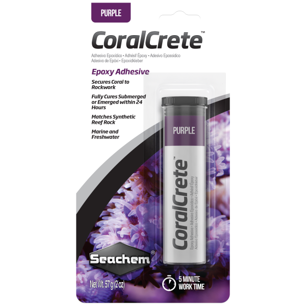 Seachem Coral Crete Purple 57g/2oz – Perfect for fresh and salty fragging! Build your underwater masterpiece with this reliable glue.