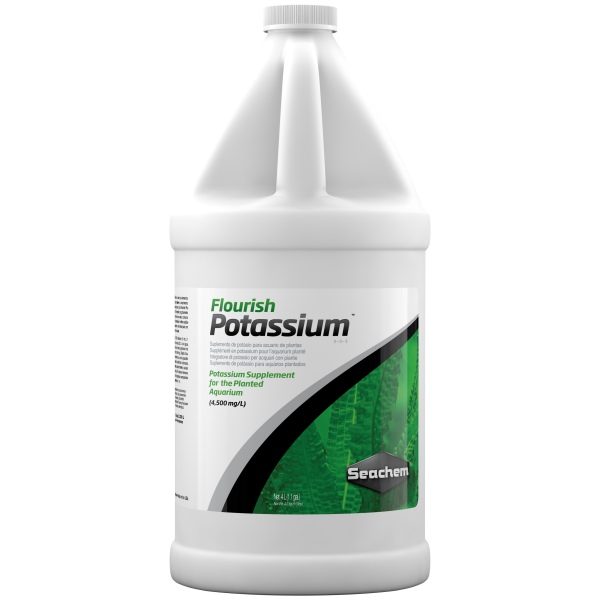 Fertilize your aquatic greens with Seachem Flourish Potassium 1 gallon
