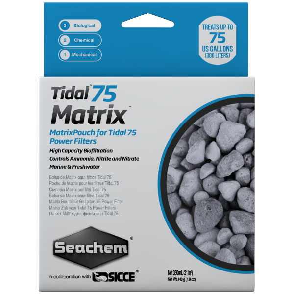 Seachem Tidal 75 Matrix - 350 ml Hang-On Back Filter Fun Seachem Tidal 75 Matrix 350 ml bag - Essential filtration for vibrant freshwater aquariums