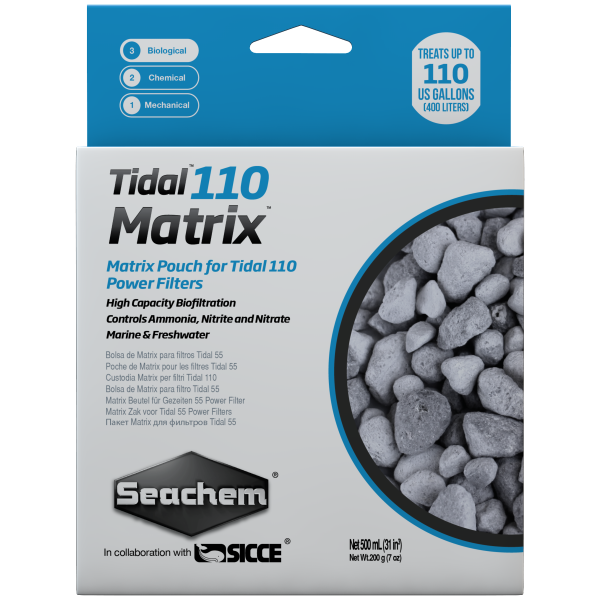 Seachem Tidal 110 Matrix 500 ml bagged - Your go-to filtration solution for fresh and salty aquatic adventures!