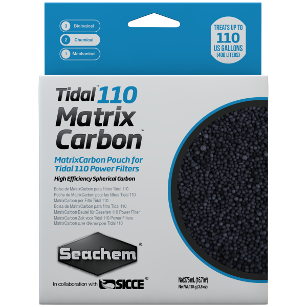 Seachem Tidal 110 MatrixCarbon 275 ml bag – Your go-to filtration treasure for fresh and salty aquariums!