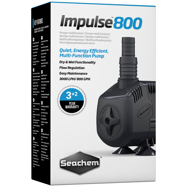 Seachem Impulse 800 Pump - Freshwater Filtration Hero for Happy Aquariums! Perfect size for clean