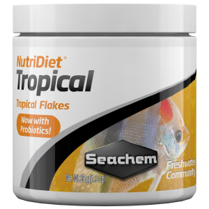 Seachem NutriDiet Tropical Flakes 30g for Freshwater Aquariums – Boost your fish's health with probiotic-packed flakes!