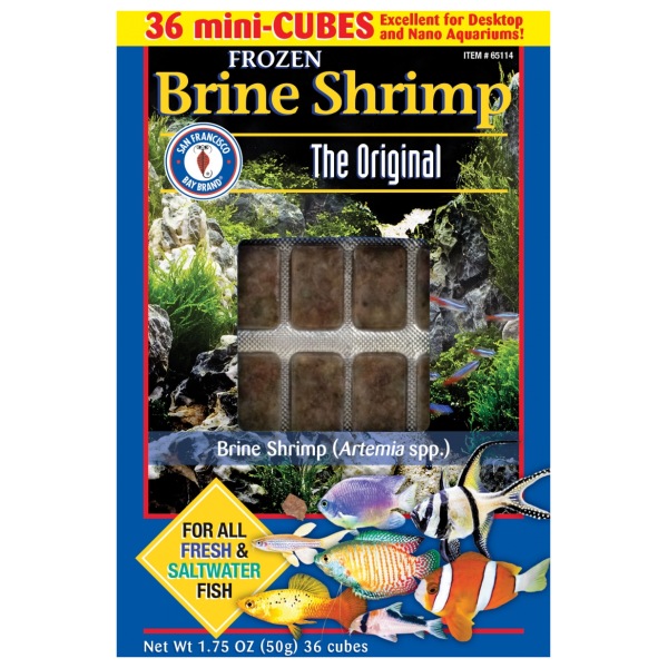 Brine Shrimp Cubes 50g from San Francisco Bay Brand - Delicious frozen treats for both freshwater & salty fins!
