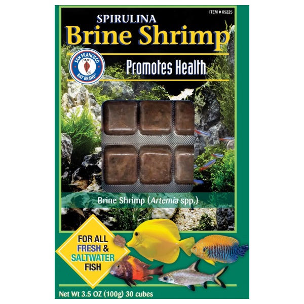 Spirulina Brine Shrimp Cubes - 100g Delight for Fresh & Salty Fish San Francisco Bay Brand Spirulina Brine Shrimp cubes