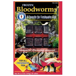 San Francisco Bay Brand Bloodworm cubes (50g) - a tasty treat for your freshwater fish! Dive into delicious frozen food fun!