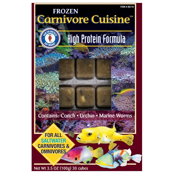 San Francisco Bay Carnivore Cuisine Cubes 100g - Delicious Frozen Fish Food San Francisco Bay Brand Carnivore Cuisine cubes