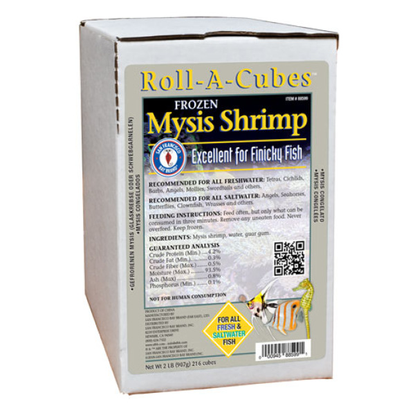 Nutritious 2 lbs Mysis roll-a-cube by San Francisco Bay