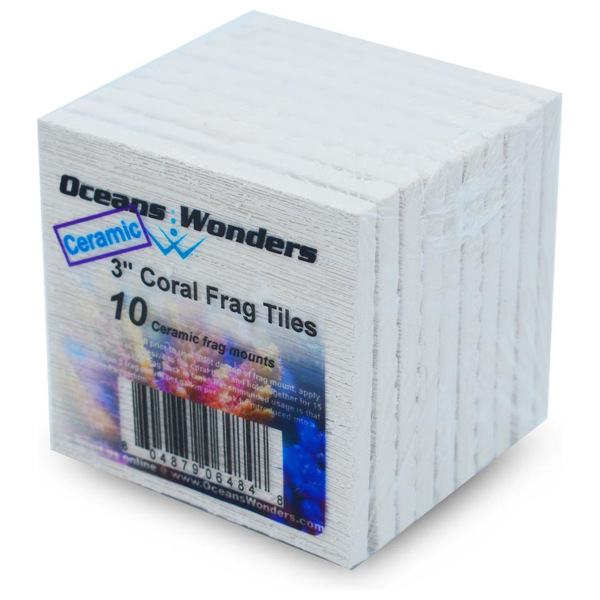 Ocean Wonders 3" Ceramic Coral Frag Tiles - Perfect for your reef tank fragging needs! Support your coral propagation journey!