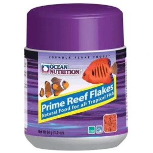 Prime Reef Flake Food 1.2 oz by Ocean Nutrition - Dive into health with this tasty treat for fresh & salty finned friends!