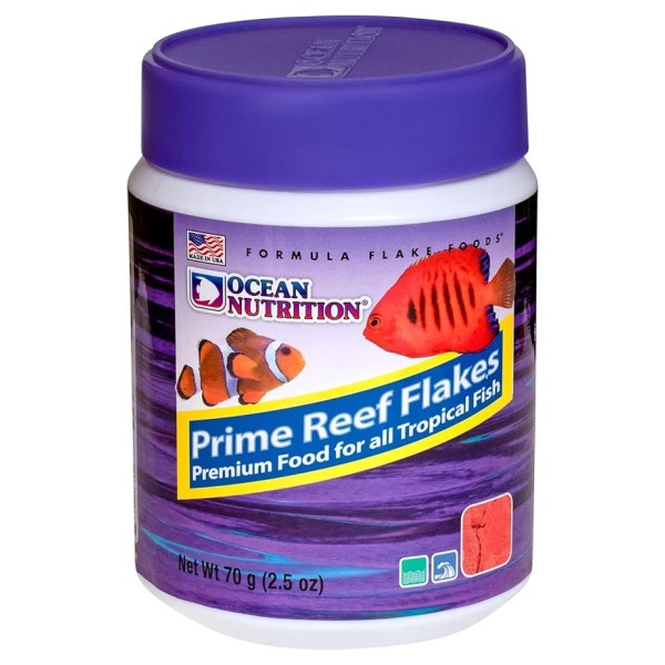 Prime Reef Flake Food 2.5 oz by Ocean Nutrition - Perfect for fresh and salty fish! Dive into premium aquatic nutrition!
