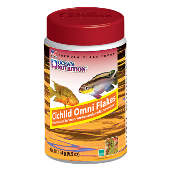 Cichlid Omni Flake Food 5.5 oz - Nutrient-rich flakes for happy
