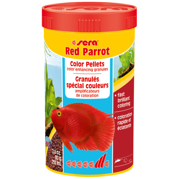Sera Red Parrot Fish Food 250 ml - Premium feed for happy freshwater parrot cichlids at Gulfstream Aquarium Supplies!