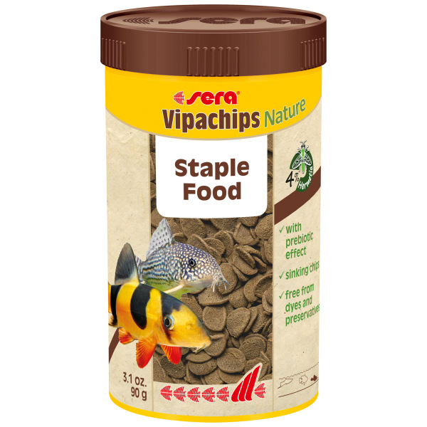 Sera Vipachips Nature 250 ml: Nutritious freshwater feeder flakes for happy