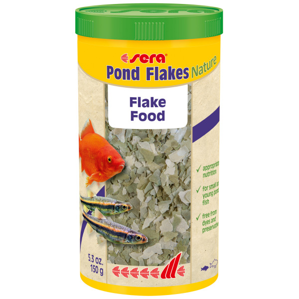 Sera Pond Flakes Nature 1000ml - Nutritious Freshwater Fish Food Sera Pond Flakes Nature 1