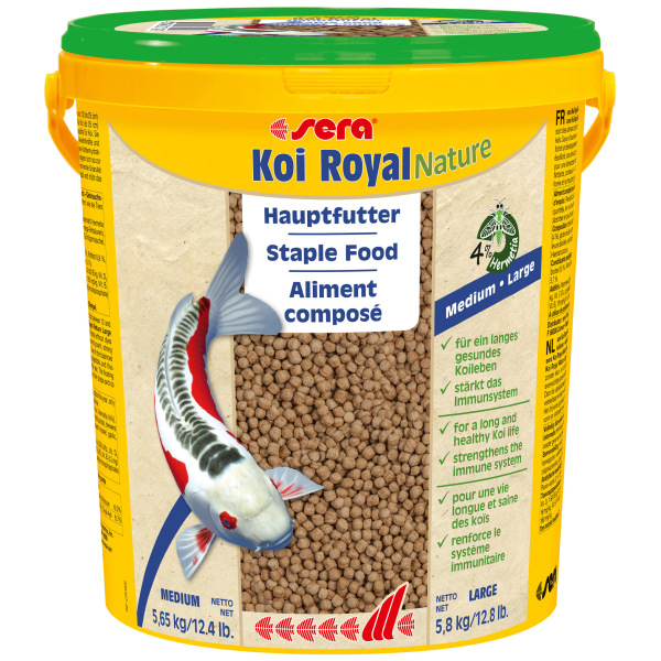 Sera Koi Royal Nature Large 12.8 lb - Premium fish feed for healthy koi in freshwater aquariums. Keep your koi swimming happy!