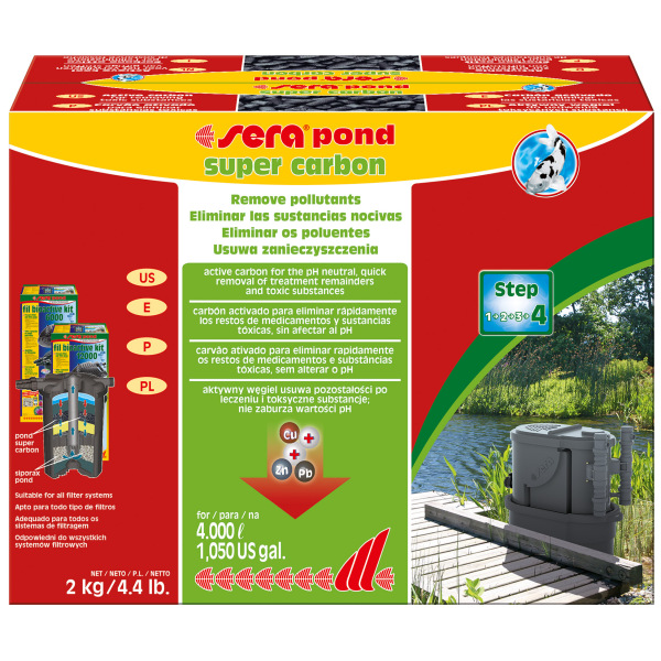 Sera Pond Super Carbon 4.4 lb - Enhance water clarity in freshwater tanks with this quirky filter media!