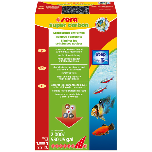 Sera Super Carbon 2.2 lb: High-performance filter media for fresh and salty aquariums