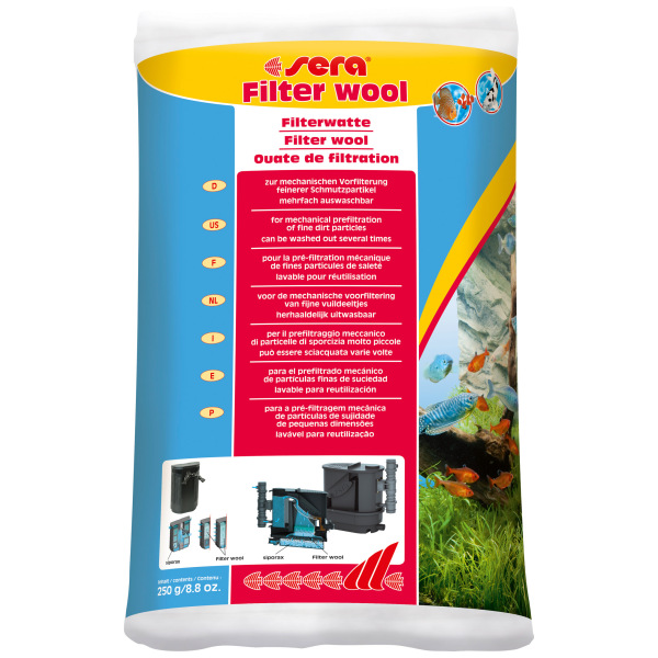 Sera filter wool 250g - Perfect media for fresh and salty aquariums