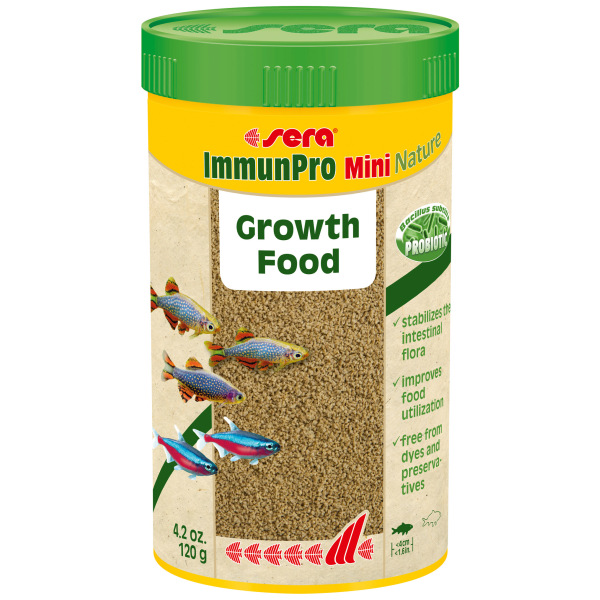 Sera ImmunPro Mini Nature 250ml: Nutritious fish food for both fresh and salty aquariums
