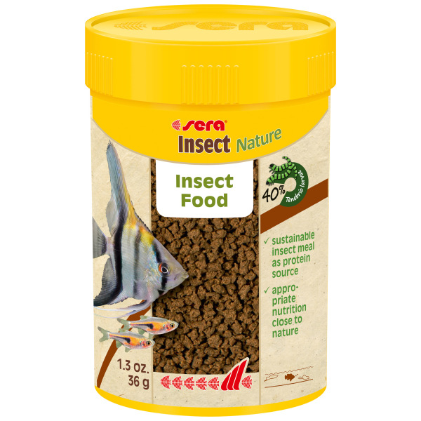 Sera Insect Nature 1.5 mm fish feed for fresh & salty aquariums – the tasty treat your fish will love! 100 ml of aquatic goodness.