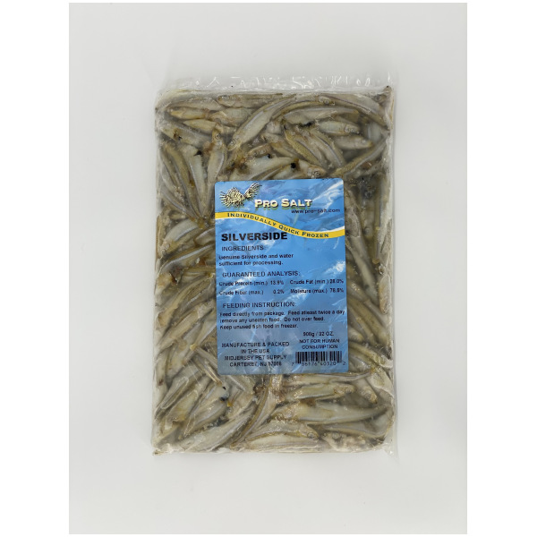 Flat Pack Silversides 32 oz by Pro Salt – a tasty treat for both fresh & salty fish! Perfect for your aquatic friends!