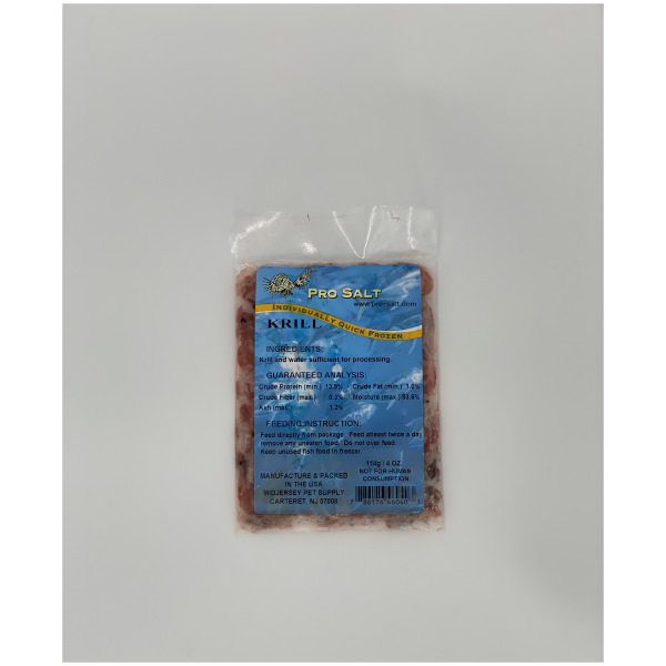 Pro Salt Krill Flat Pack 4 oz - Tasty frozen food for freshwater & saltwater fish; keep your aquatic pals happy and healthy!