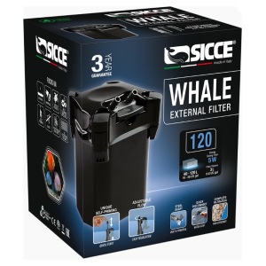 Experience crystal-clear waters with the Whale 120 Canister Filter by Sicce! Perfect for both freshwater and saltwater tanks