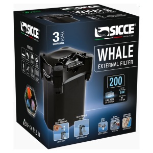 Transform your aquarium with the Sicce Whale 200 Canister Filter! This high-performance 190 GPH filter suits both freshwater and saltwater tanks