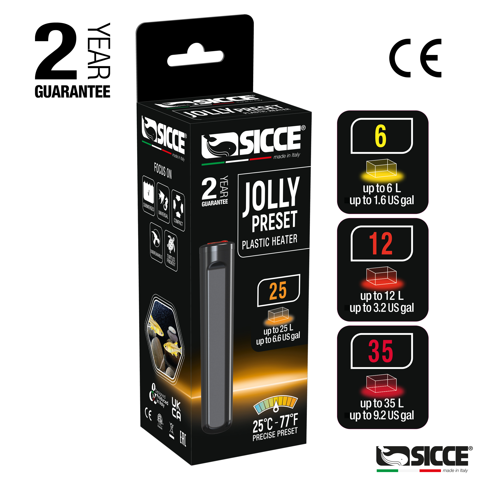 Sicce - Jolly Preset Plastic Heater 35W